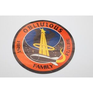 Vintage "OBLIVIOUS First Family Future" 90s Sticker - Space Launch -‎ apprx 4"